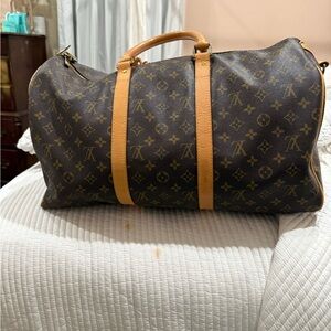 Elegant Brown Monogram Travel Duffel